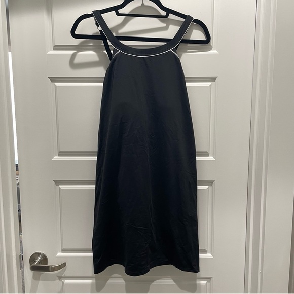 Lands' End NWOT Black and White High Neck One Piece Swim Dress Swimsuit Size 16 - Picture 2 of 12